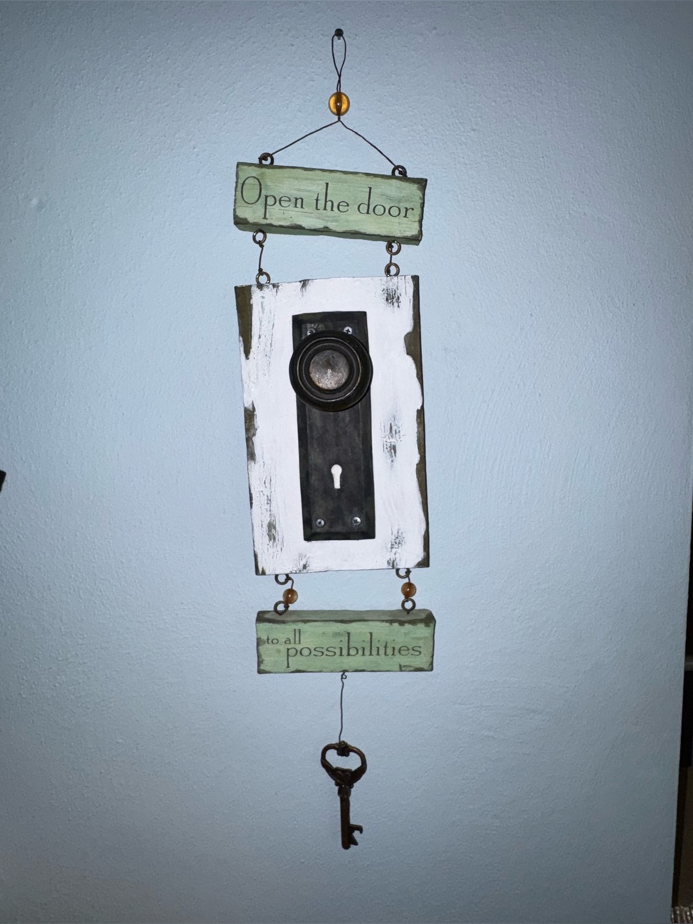 Door knob Key Wooden Wall Decoration Real Door Knob Key Hole